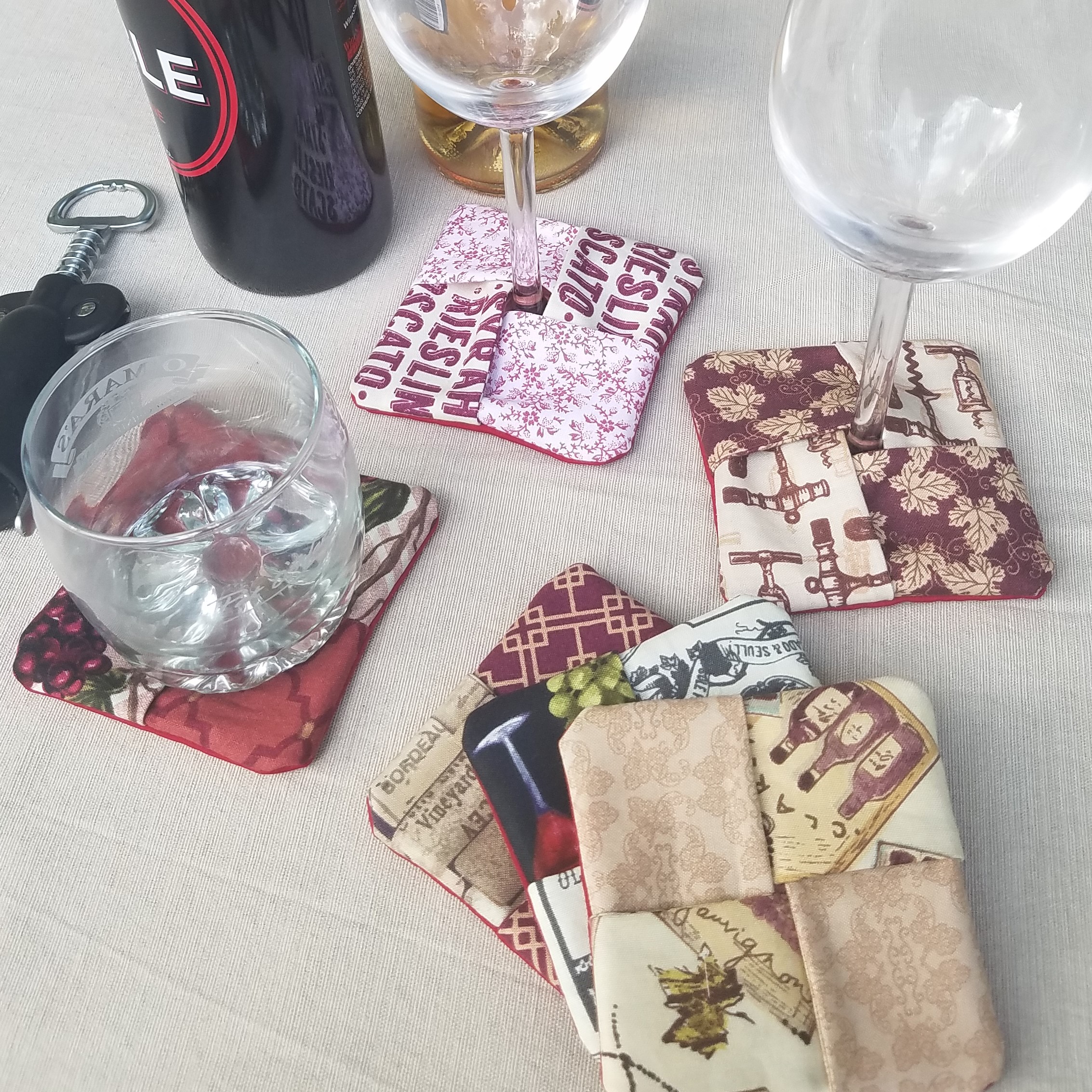 Vineyard square coaster set - set of 6